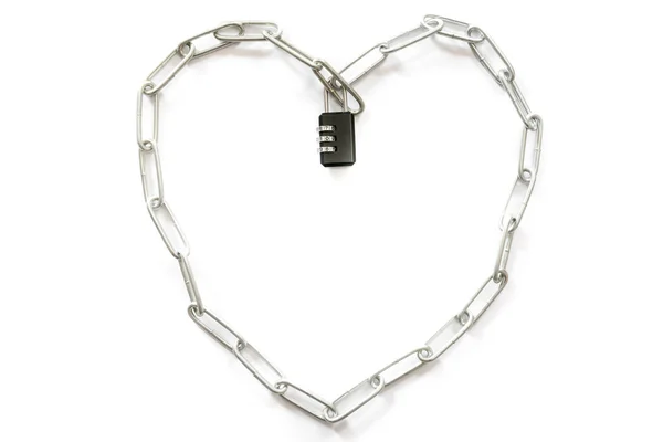 Cinturino in acciaio a forma di cuore con chiavi nere . — Foto Stock