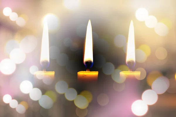 Light a candle for illumination at night. — Stock Photo, Image