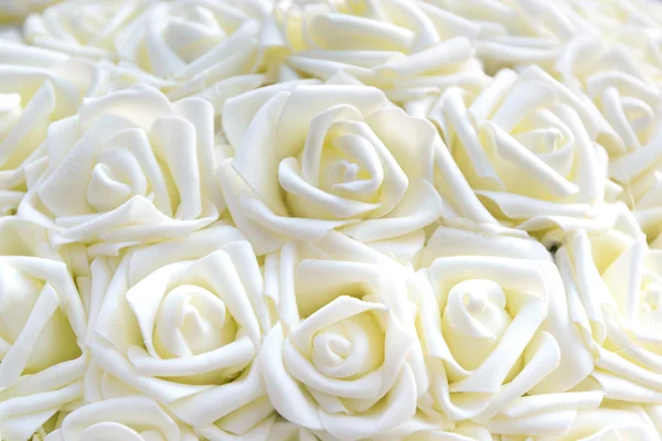 Roses blanches en tissu . — Photo