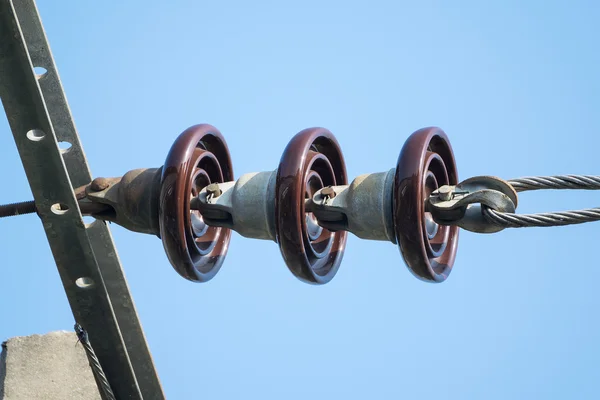 Power line insulators — Stock Photo, Image