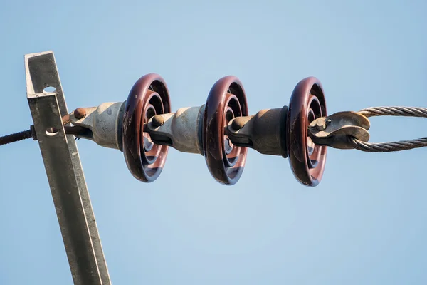 Power line insulators. — Stock Photo, Image