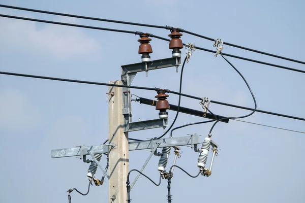 Power line insulators. — Stock Photo, Image