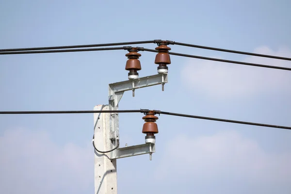 Power line insulators. — Stock Photo, Image