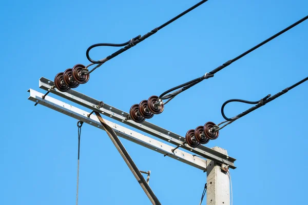 Power line insulators. — Stock Photo, Image
