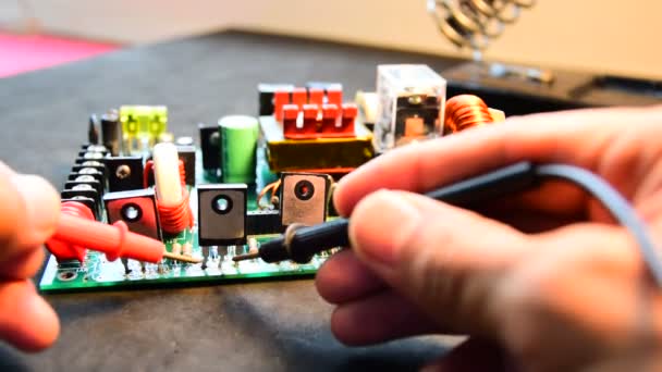 Repairing electronics board. — Stock Video