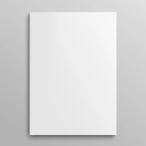 Branco em branco vazio revista ou livro ou livreto, brochura, modelo de catálogo em um fundo cinza. vetor, mock up —  Vetores de Stock