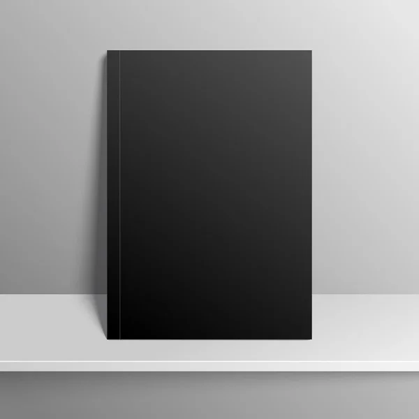 Lege lege tijdschrift of boek sjabloon op de plank, mock up — Stockvector