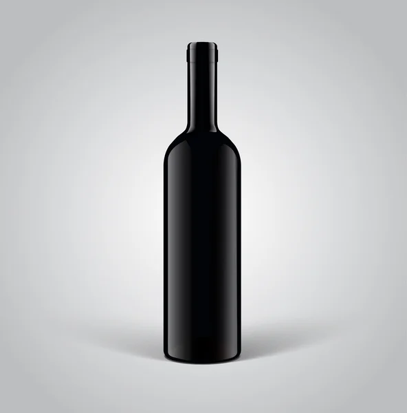 Μπουκάλι κρασί, κοροϊδεύω κενό συσκευασίας του προϊόντος — Διανυσματικό Αρχείο