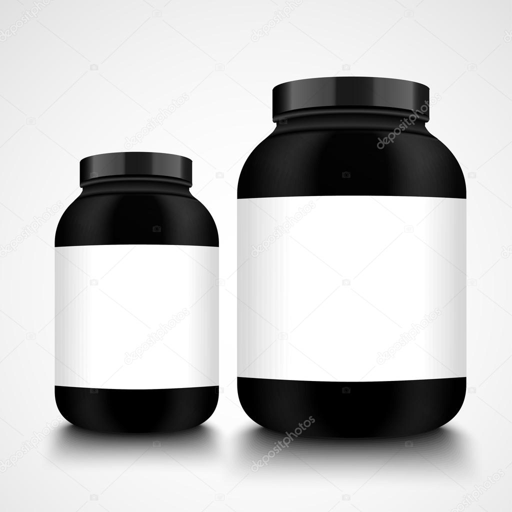 Black jars. Packaging Bottle mockup