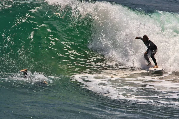 Surf Big Summer Waves Big Dume Californie — Photo