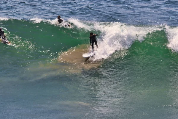 Surf Big Summer Waves Big Dume Californie — Photo