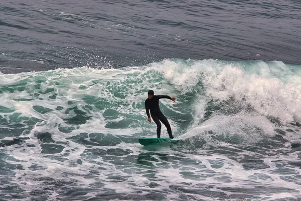 Vandring Och Surfing Sand Dollar Beach Big Sur Dimmig Dag — Stockfoto