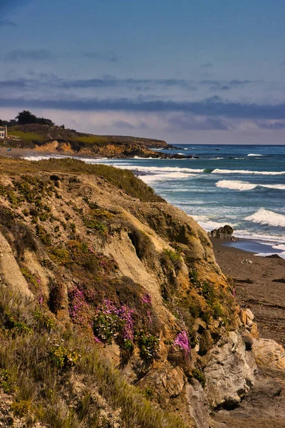 Utforska Kustlinjen Vid Moonstone Beach Cambria Kalifornien — Stockfoto