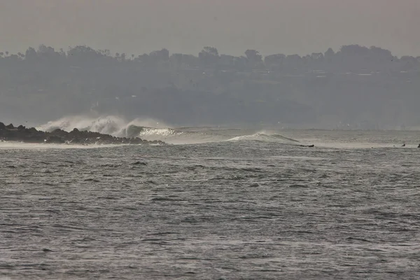 Surfeando Grandes Olas Verano Zeros Beach California 2021 — Foto de Stock