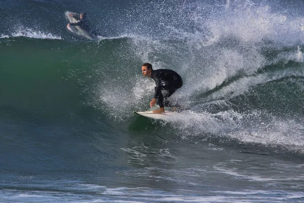 Surfování Velké Letní Vlny Leo Carrillo State Beach California 2021 — Stock fotografie