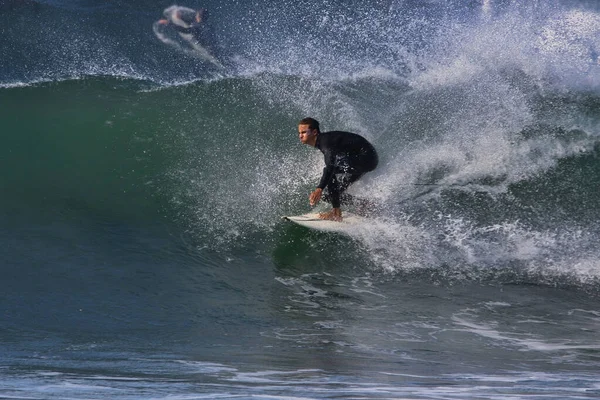 Surfando Grandes Ondas Verão Leo Carrillo State Beach Califórnia 2021 — Fotografia de Stock