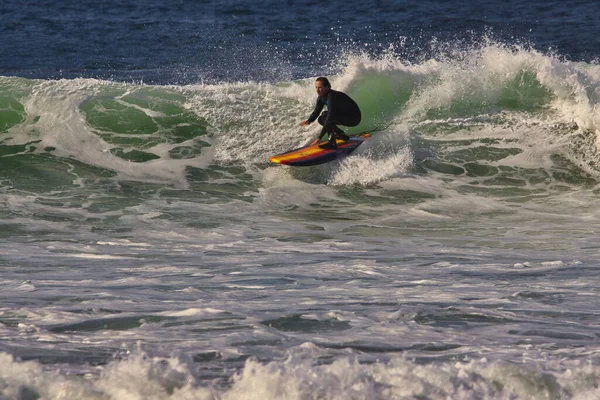 Surfen Grote Zomergolven Bij Leo Carrillo State Beach California 2021 — Stockfoto