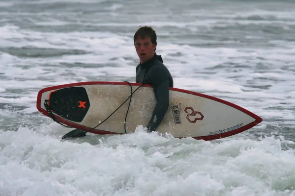 Surfing White Point Nova Scotia Canada — Fotografia de Stock