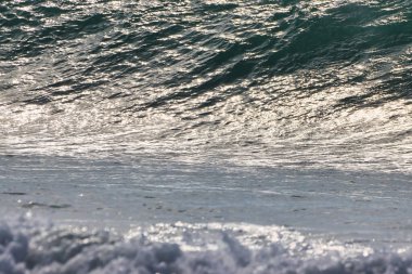 Kaliforniya 'nın Rincon noktasında kış dalgalarında sörf yapmak 01-23-2021