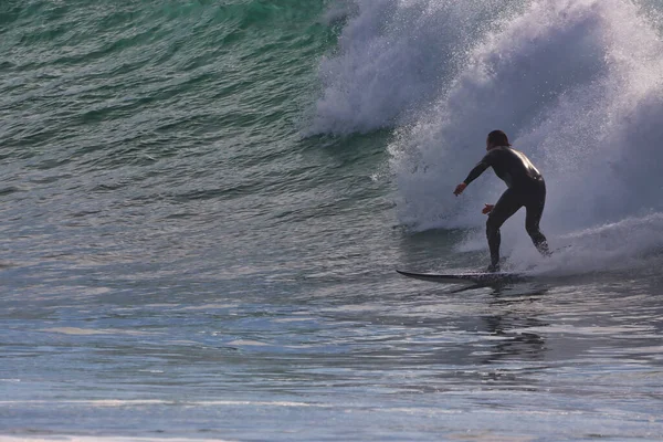 Surfando Ondas Inverno Ponto Rincon Califórnia 2021 — Fotografia de Stock