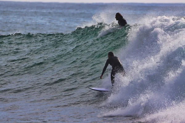 Surfeando Olas Invierno Punto Rincón California 2021 —  Fotos de Stock