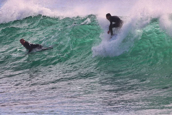 Surfeando Olas Invierno Punto Rincón California 2021 — Foto de Stock