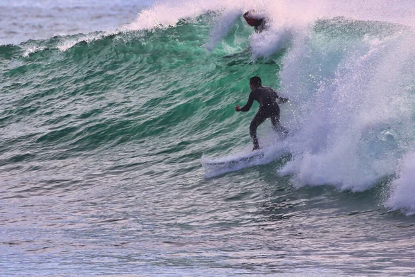 Surfando Ondas Inverno Ponto Rincon Califórnia 2021 — Fotografia de Stock