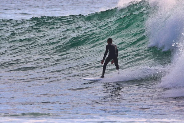 Surfando Ondas Inverno Ponto Rincon Califórnia 2021 — Fotografia de Stock