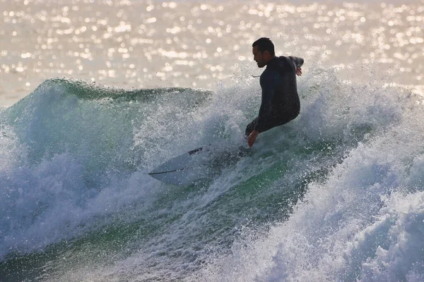 Серфинг Зимние Волны Точке Ринкон Калифорнии 2021 — стоковое фото
