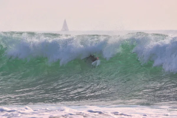 Surfando Ondas Inverno Ponto Rincon Califórnia 2021 — Fotografia de Stock