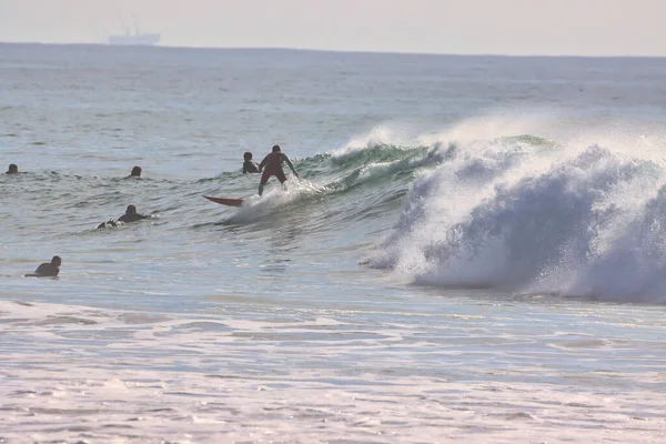 Surfeando Olas Invierno Punto Rincón California 2021 — Foto de Stock