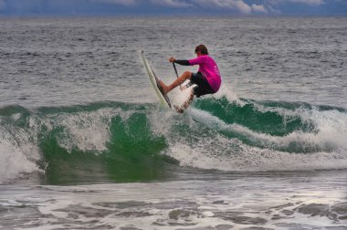 Sayulita Mexico 'da sörf yarışması