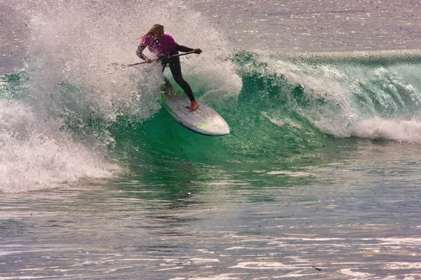 Paddle Board Surfing Tävling Sayulita Mexiko — Stockfoto