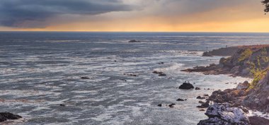 Big Sur sahil şeridi manzarası
