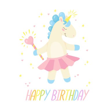 Mutlu yıllar sana, etekli şirin tek boynuzlu at.