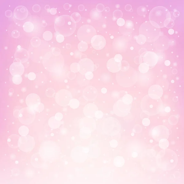 Princess pink background with magic light, bokeh, bubble, glow. — Stock Vector