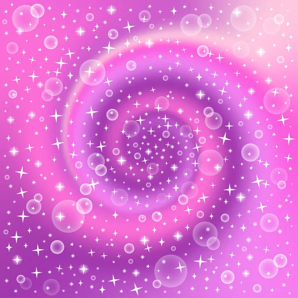 Abstrato rosa roxo desfocado fundo com luz mágica, bokeh, brilho, estrelas. — Vetor de Stock