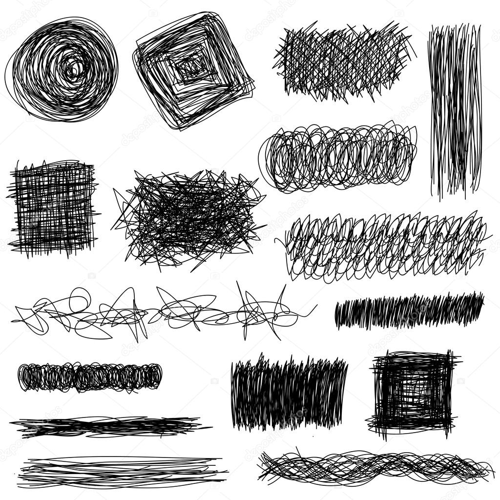 Vector Set Hand Drawn Textures Scribbles Of Pen Hatching Scratch Stock Vector Image By C Lisa Reinke