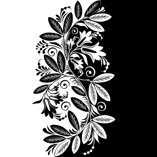 Abstract Black & White  Floral Background Vector — Stock Vector