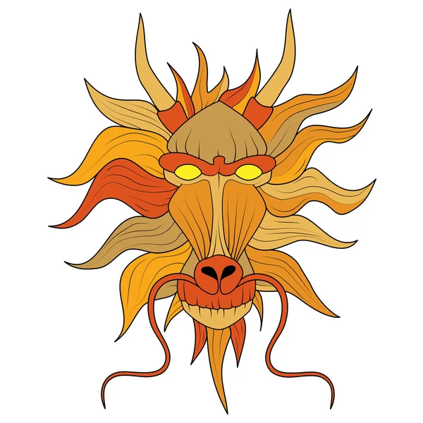 Cabeça de dragão colorido. Este projeto para um mascote / tatuagem ou T-shirt gráfico . —  Vetores de Stock