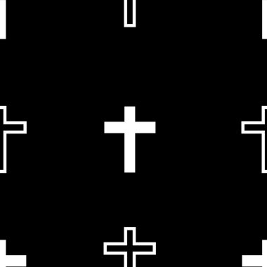 siyah zemin üzerine beyaz haç.
