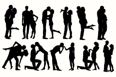 Vektör siluet Çift