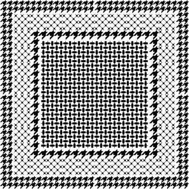 Squared keffiyeh vector pattern with fantasy geometric motif.  clipart