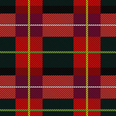 Yaratıcı kırmızı ve yeşil kareli ekose. Çizgili ve çapraz tarama ile Seamless Modeli.