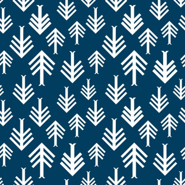 Spring mood. Modern geometric seamless pattern. Inspired by American Indians arts. Firs, arrows, zig zag background. clipart
