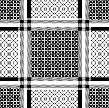 Geometrik motifli kare keffiyeh vektör desen. 