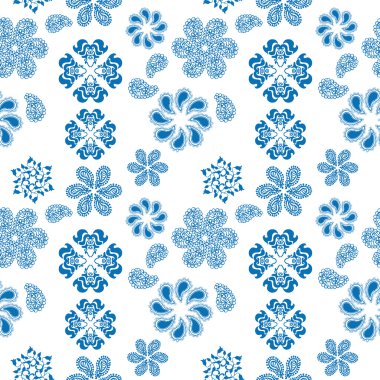 Boho stil seamless modeli bitkisel motifler ile.