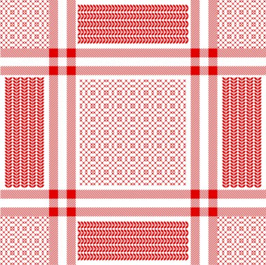 Geometrik motifli kare keffiyeh vektör desen. 