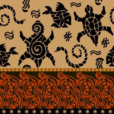 Soyut vektör desen maori tarafından ilham dövme sanat.