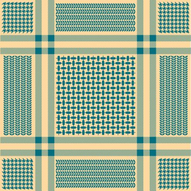 Geometrik motifli kare keffiyeh vektör desen. 